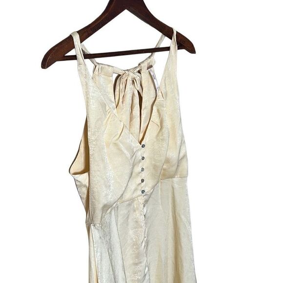 Free People NWT Olivia Champagne Midi Dress - Picture 3 of 8